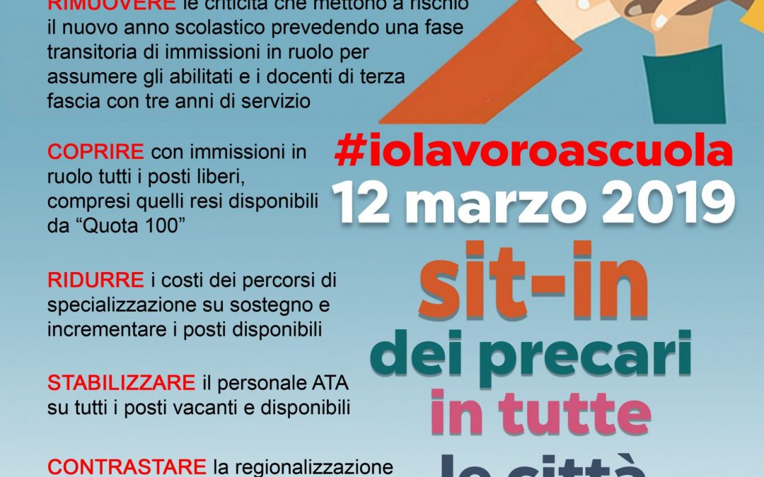 #Iolavoroascuola: il 12 marzo sit-in dei precari all’Usr Lombardia